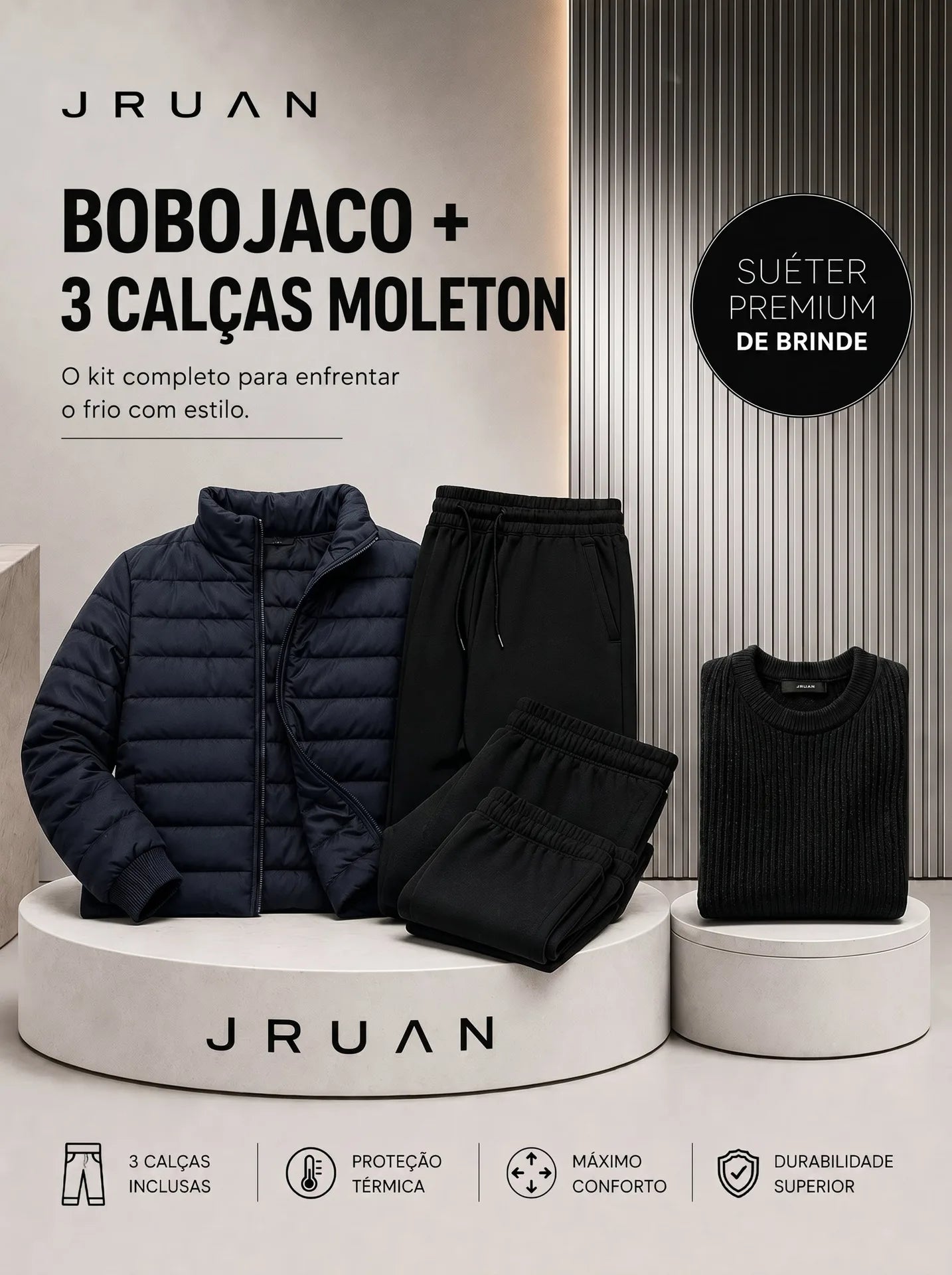 (OFERTA DE INVERNO) Kit Frio Imparável (Bobojaco + Calça Moletom ) + SUÉTER PREMIUM GRÁTIS - imagem 3